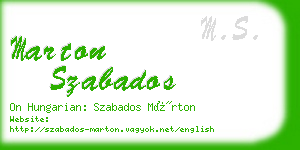 marton szabados business card